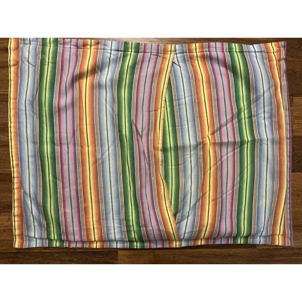 Pair Of Rainbow Striped Pastel Tommy Hilfiger STANDARD Pillow Shams